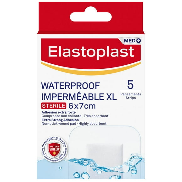 ELASTOPLAST bandages imperméables XL avec bouclier contre les bactéries 5 pansements