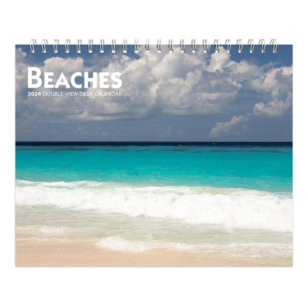 BrownTrout Beaches 2024 7.5x6 Inch DoubleView Easel Calendar