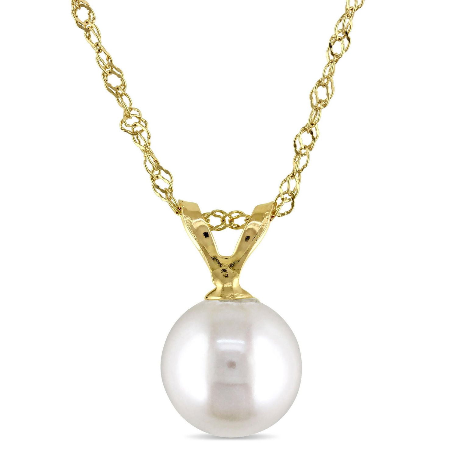 Wanda Gold and Pearl Charm Necklace