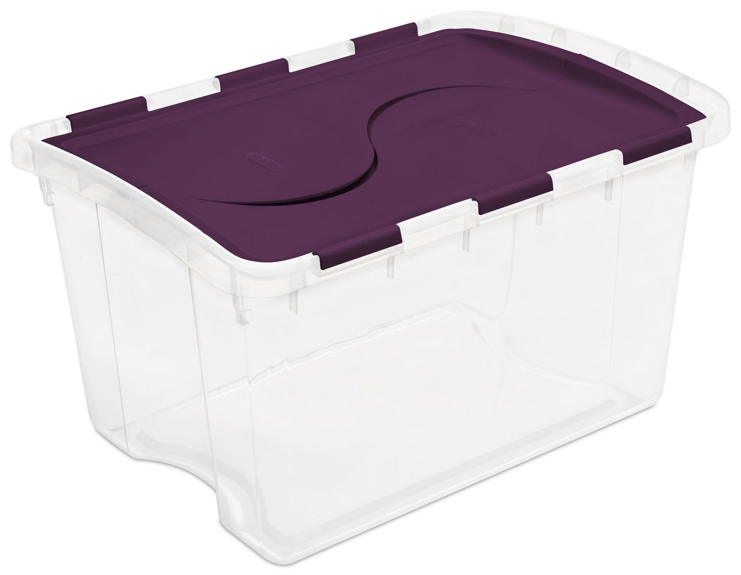 Sterilite Hinged Lid Storage Box, 45 L Dark Purple Walmart Canada