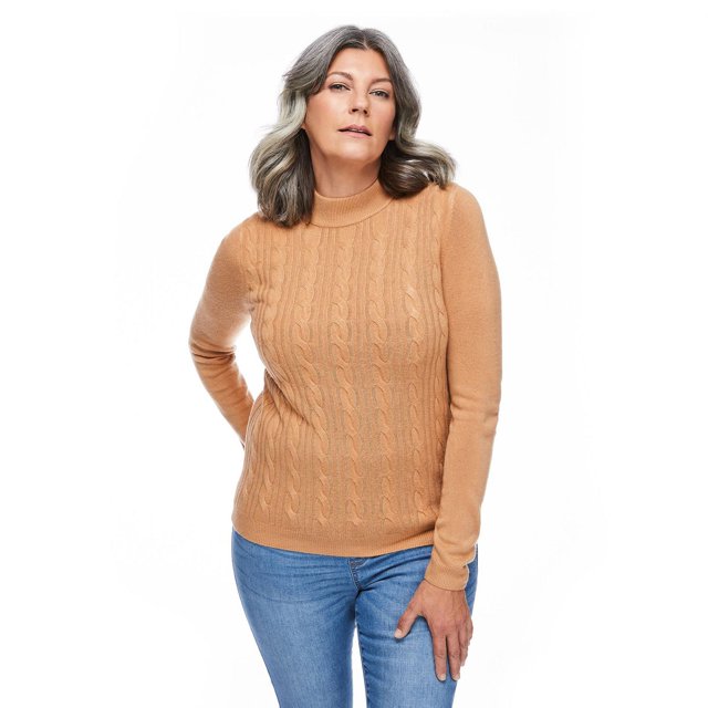 Penmans Women's Mock Neckline Cable Knit Sweater