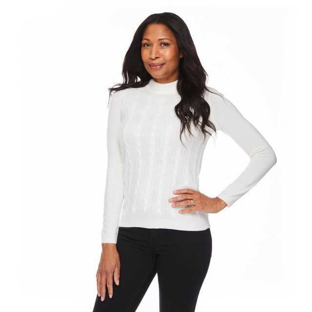 Penmans Women's Mock Neckline Cable Knit Sweater