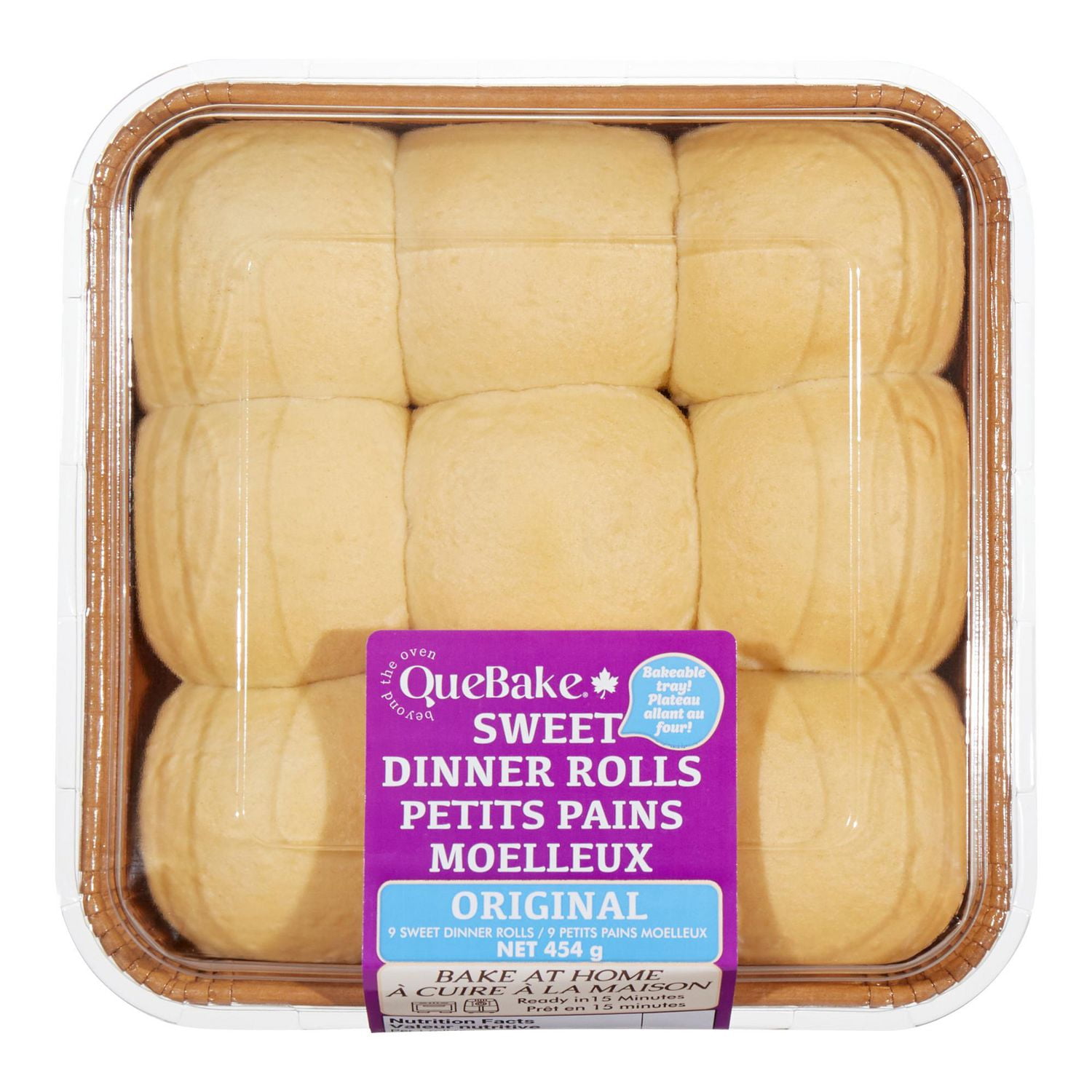 QueBake Take & Bake Original Sweet Dinner Rolls, 454 g