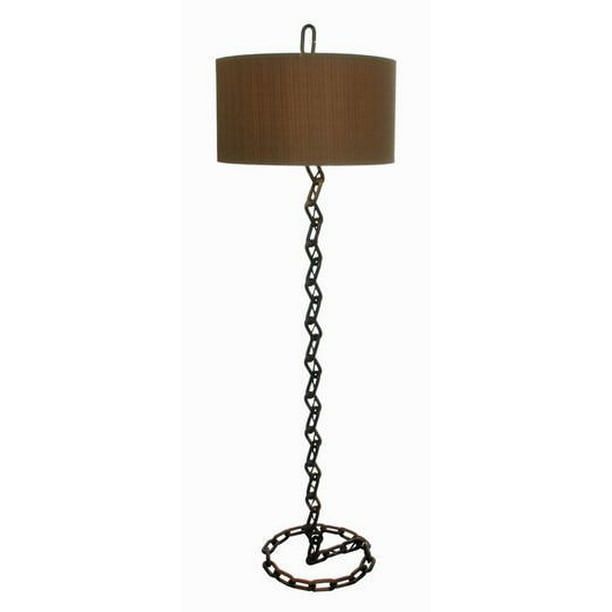 lampe de plancher 158.75cm chaine de métal bronze