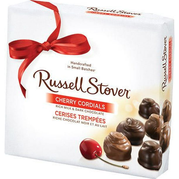 Russell Stover chocolat Cerises Trempees boit carre