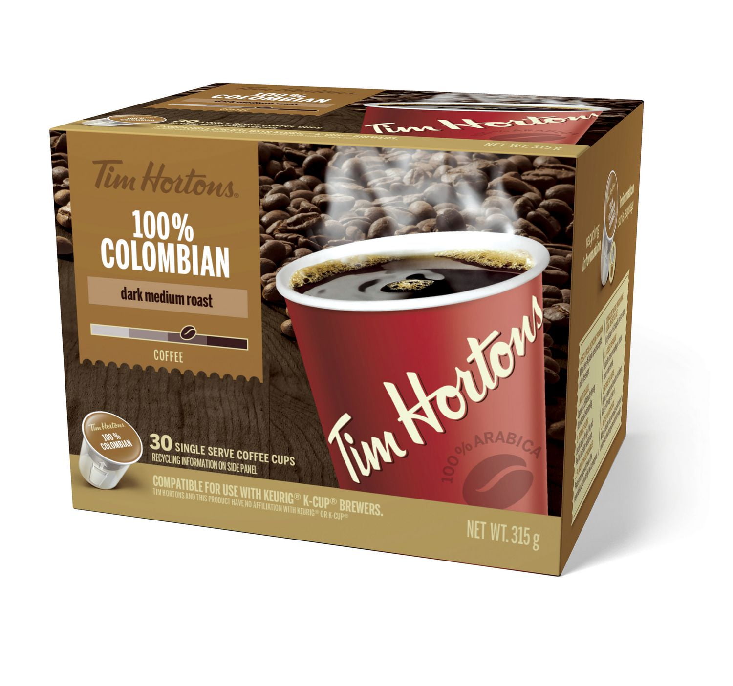 Tim Hortons 100 Colombian Dark Medium Roast Coffee Walmart Canada