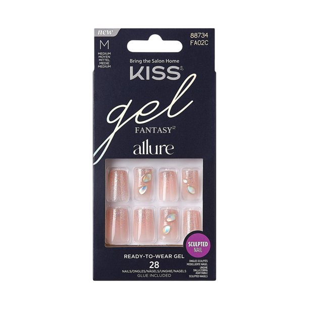 KISS Gel Fantasy Allure - Fake Nails, 28 Count, Medium, Gel nails ...