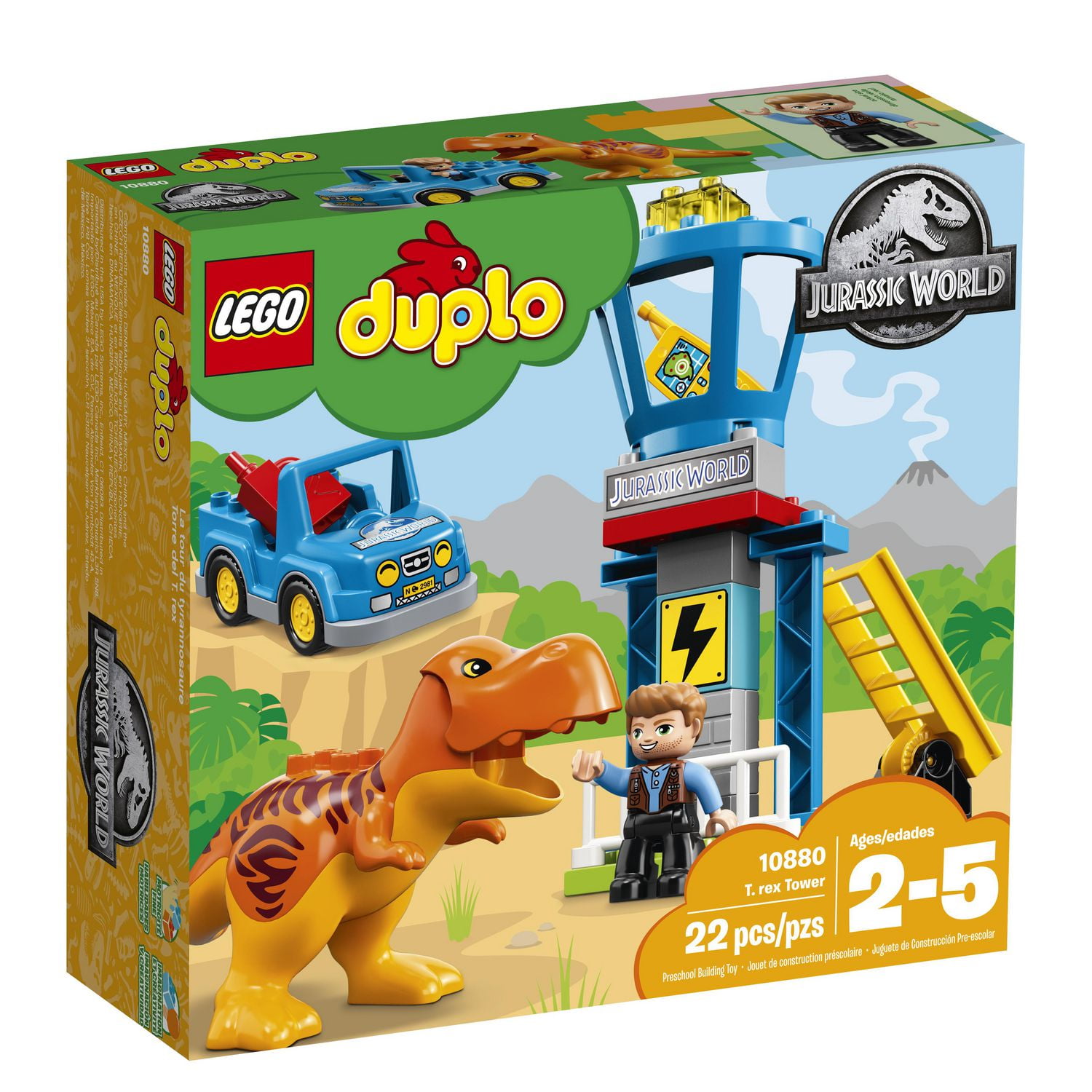 LEGO DUPLO Jurassic World T. rex Tower 10880 Building Blocks 22 Piece Walmart