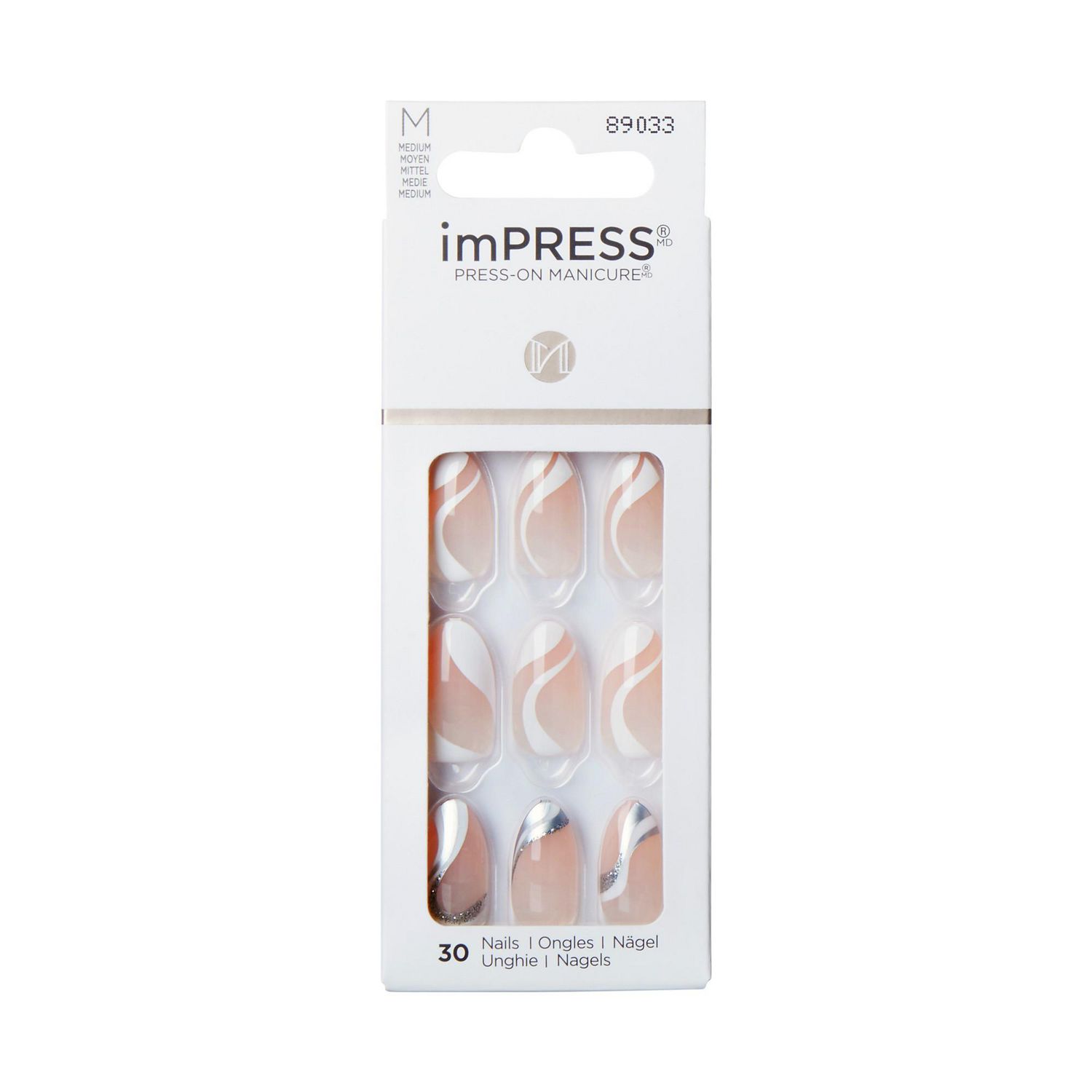 KISS ‘On My Mind’ imPRESS Press-On Manicure Fake Nails, 30 Count