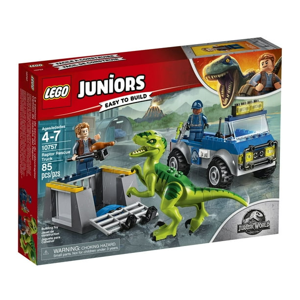 LEGO Juniors Jurassic World Raptor Rescue Truck Dinosaur Toy Building Kit  10757 