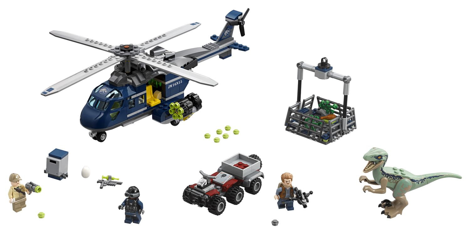 Lego jurassic world blue's helicopter pursuit on sale