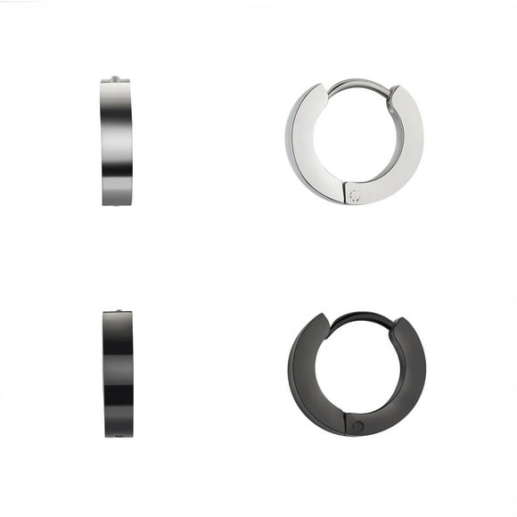 Designs for Him Stainless Steel Hoop Duo