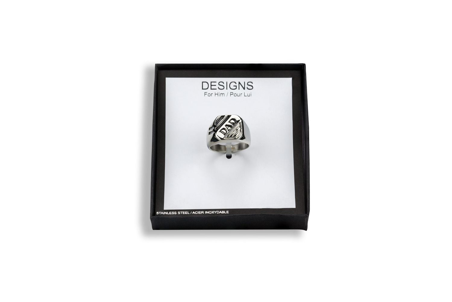 Designs for Him Stainless Steel Signet DAD Ring