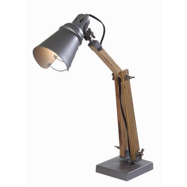 lampe de table pliante de bois et chrome