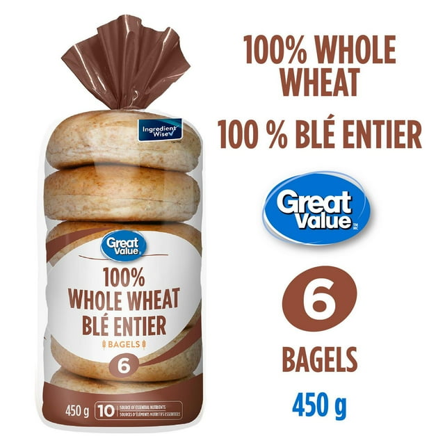 Great Value Whole Wheat Bagels