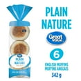thumbnail image 1 of Great Value Plain English Muffins, 1 of 5