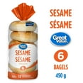thumbnail image 1 of Great Value Sesame Bagels, 1 of 5