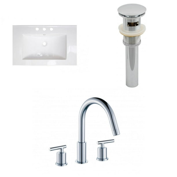 61.5-in. W Wall Mount White Vanity Set for 1 Hole Drilling Biscuit um Sink