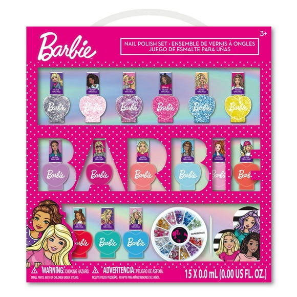 Barbie - Ensemble de 15 vernis à ongles Townley Girl pour filles, à partir de 3 ans