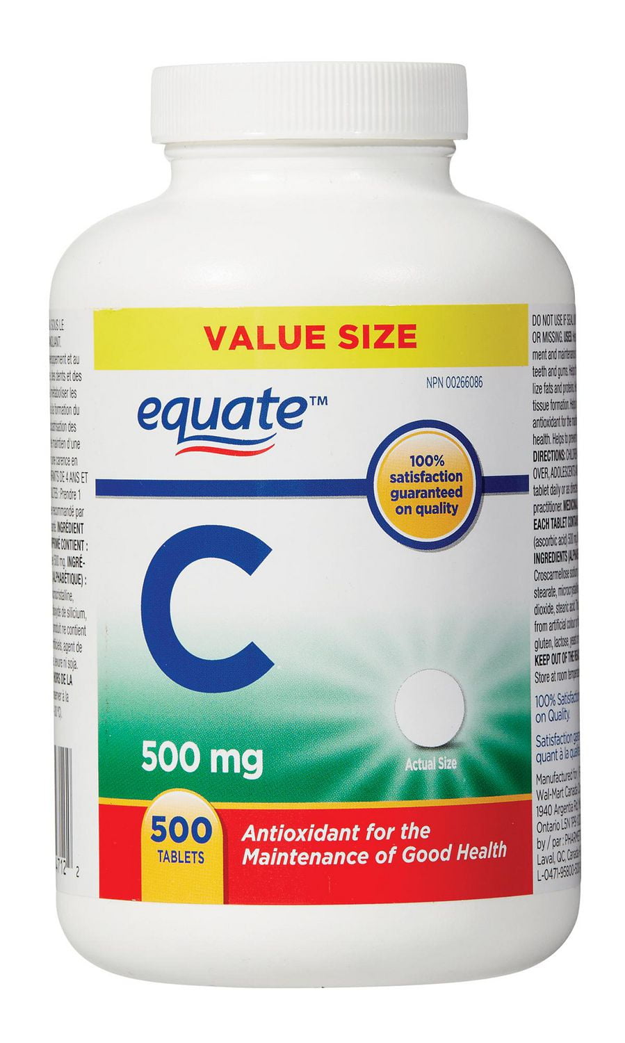 Equate Vitamin C Value Size Walmart Canada