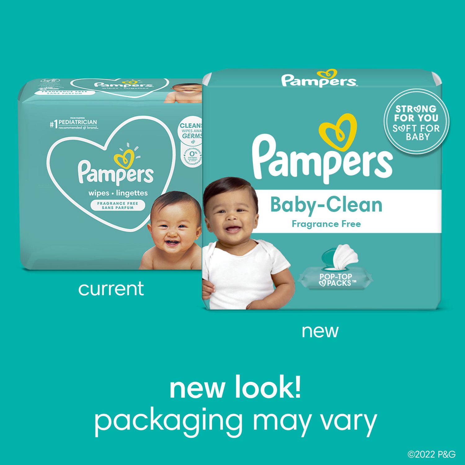 Pampers Baby Clean Wipes Fragrance Free 9X Pop-Top Packs, 720CT