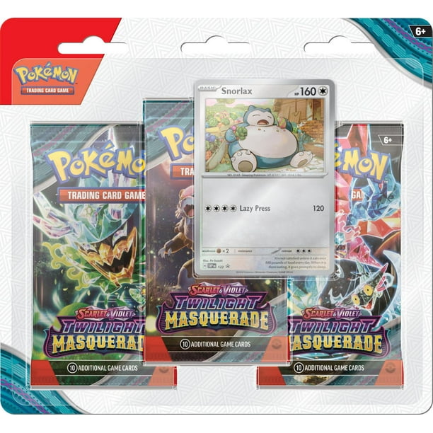 Pokémon TCG: Scarlet & Violet—Twilight Masquerade Snorlax 3Pack Blister ...