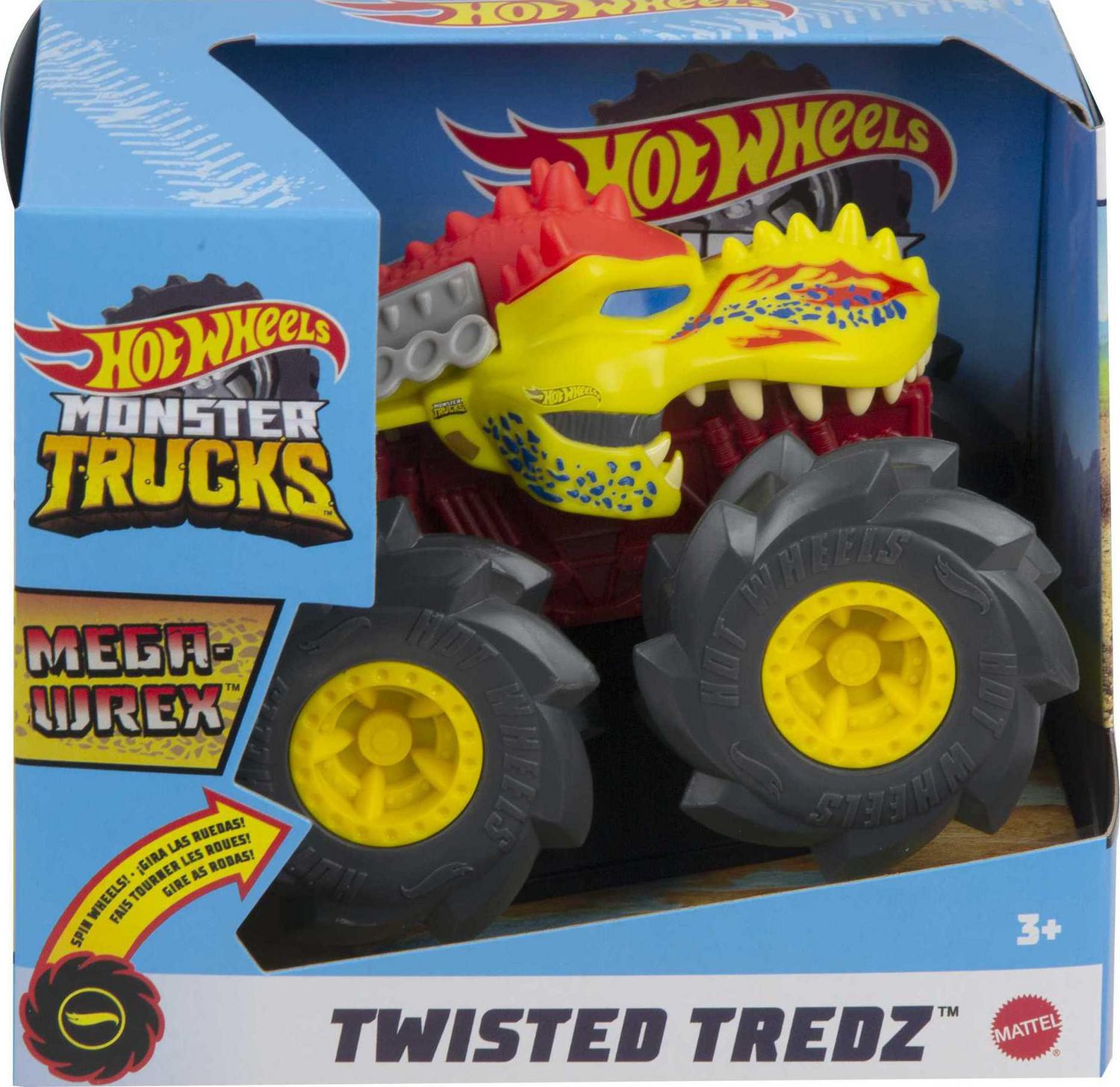Hot Wheels Monster Trucks 1:43 Scale Rev Tredz Vehicles with Friction Motor  for Kids Ages 3 Years Old & Up