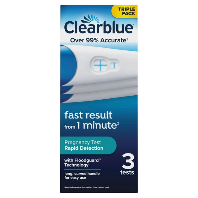 Trousse de Test de grossesse Clearblue Détection rapide, test de grossesse à domicile, 3 tests