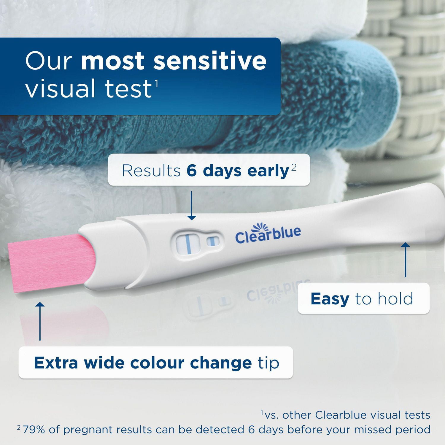 Kit de Test de grossesse Clearblue Détection Ultra Précoce, détection précoce à domicile de la grossesse, 2 tests 2CT