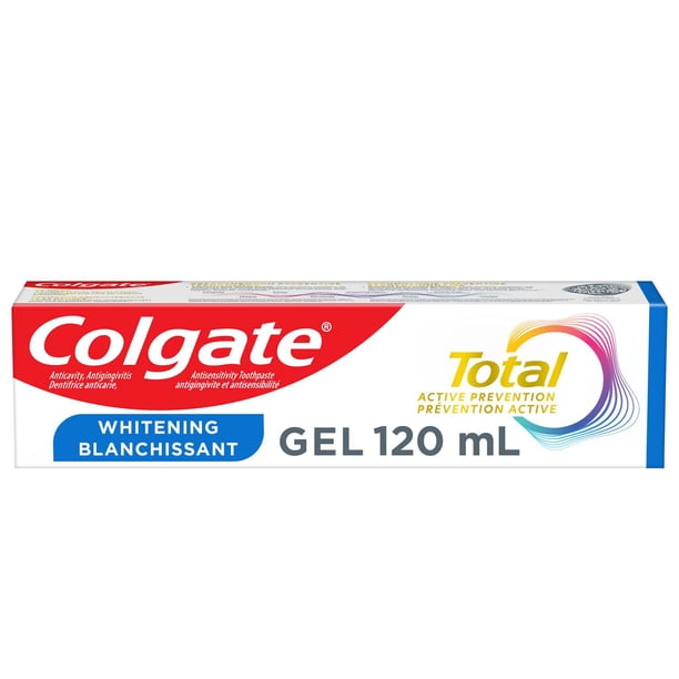 Dentifrice Colgate Total Prévention active Blanchissant en gel, saveur ...