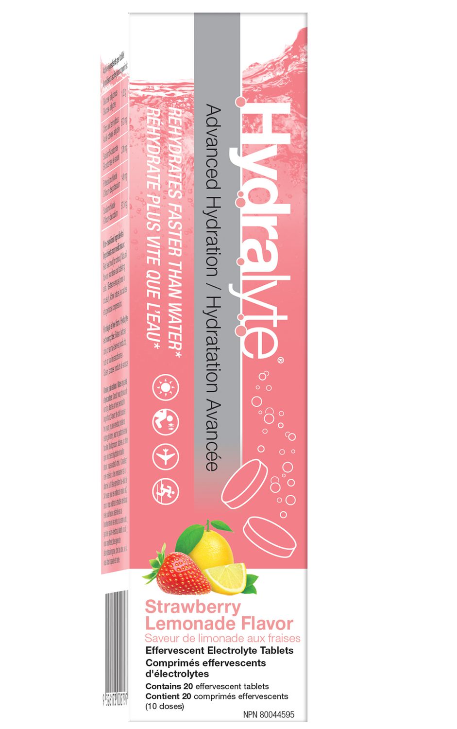 Comprimés effervescents saveur de limonade aux fraises