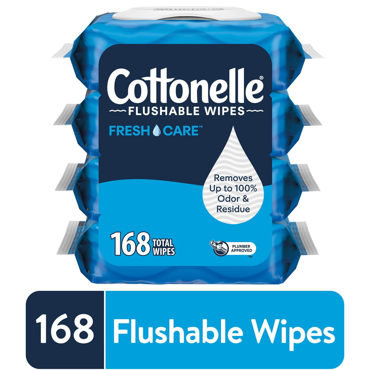 Cottonelle Flushable Wet Wipes - 4 Flip-Top Packs, 42 Flushable Wipes per pack, 168 Total Flushable Wipes, 4 Flip Top Pk, 168 Wipes