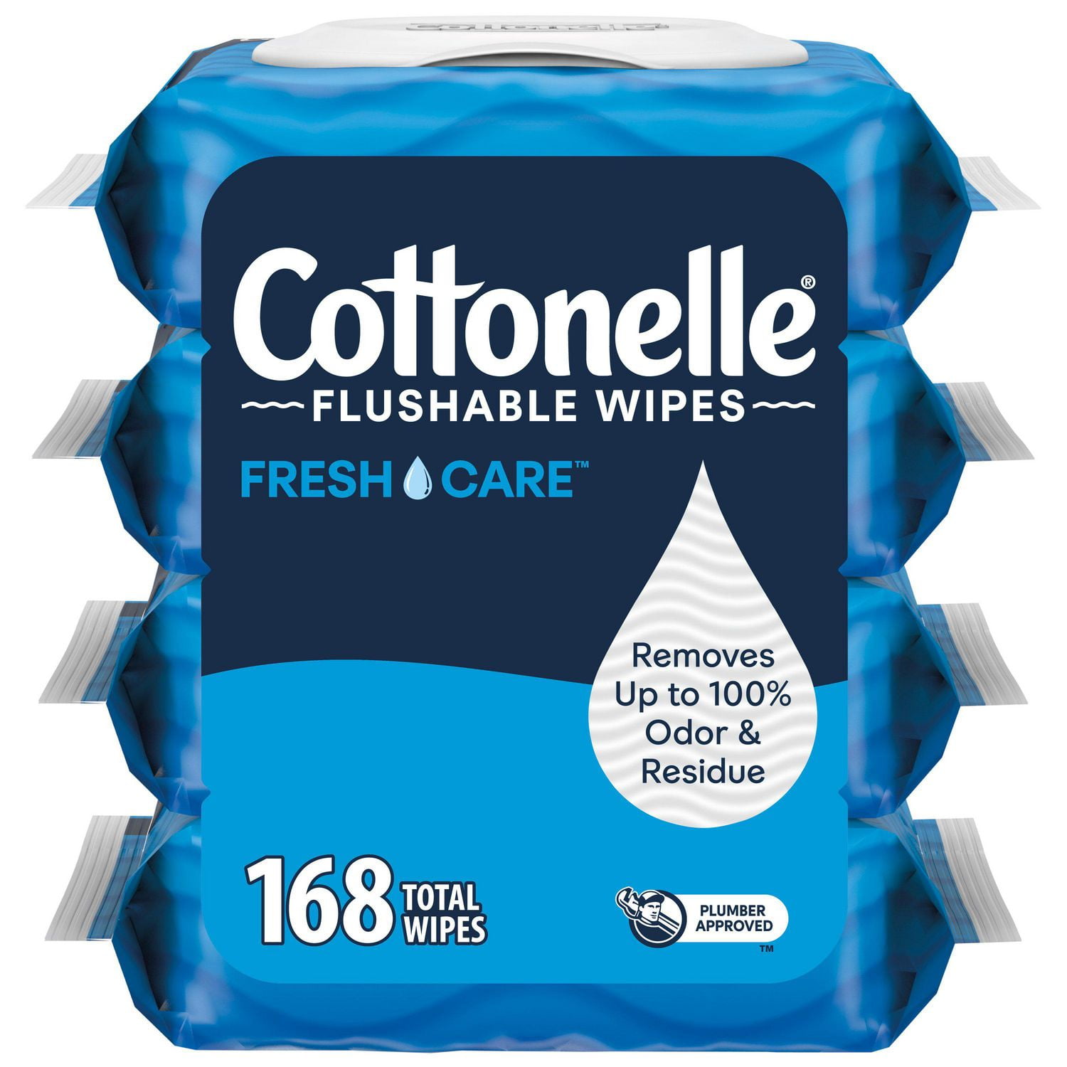 Cottonelle Flushable Wet Wipes - 4 Flip-Top Packs, 42 Flushable Wipes per pack, 168 Total Flushable Wipes, 4 Flip Top Pk, 168 Wipes
