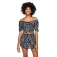 thumbnail image 1 of No Boundaries Women's Puff Sleeve Corset Top, 1 of 6