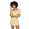 thumbnail image 1 of No Boundaries Women's Puff Sleeve Corset Top, 1 of 6