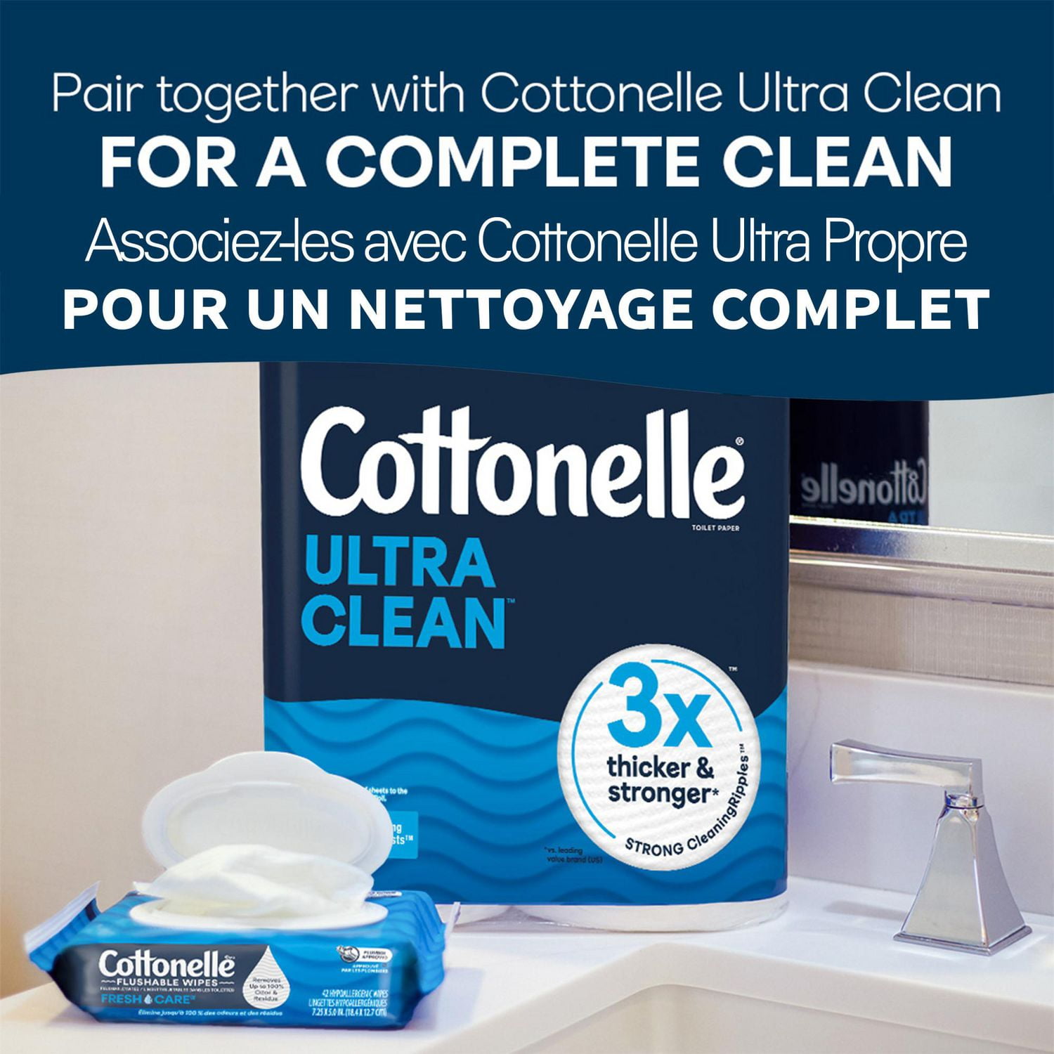 Cottonelle Flushable Wet Wipes - 4 Flip-Top Packs, 42 Flushable Wipes per pack, 168 Total Flushable Wipes, 4 Flip Top Pk, 168 Wipes