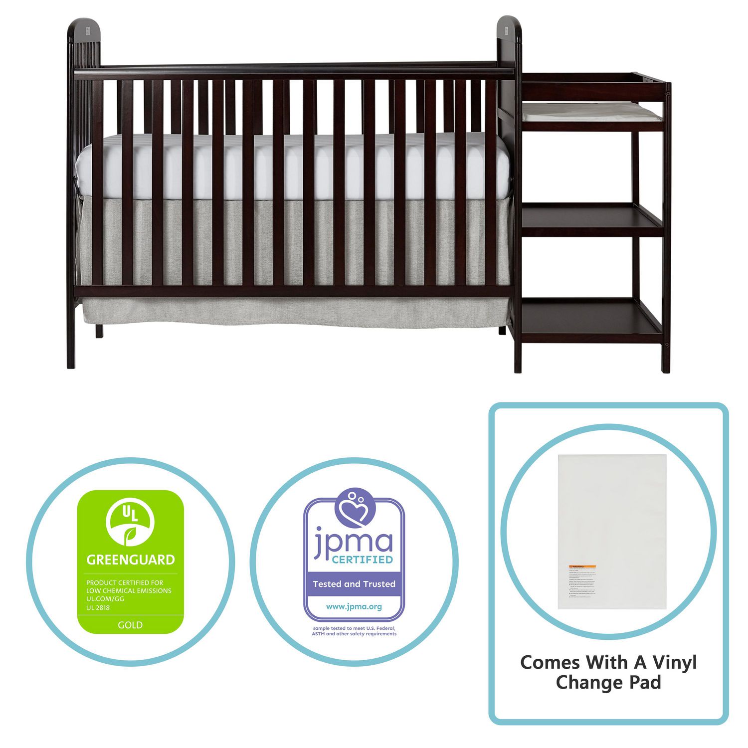 cheap crib and changing table combo