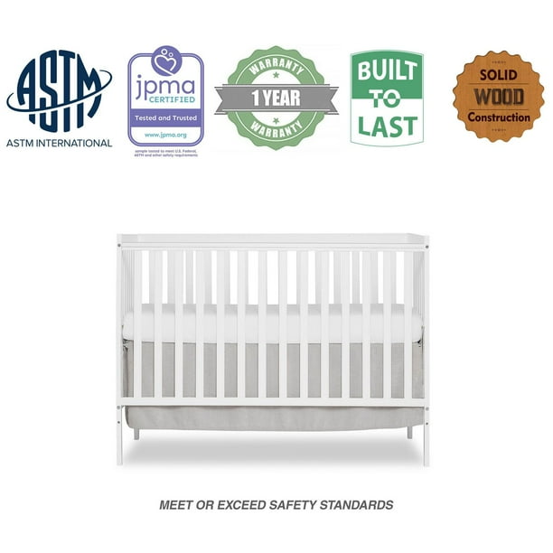 Dream On Me Synergy 5in1 Convertible Crib, Greenguard Gold Certified