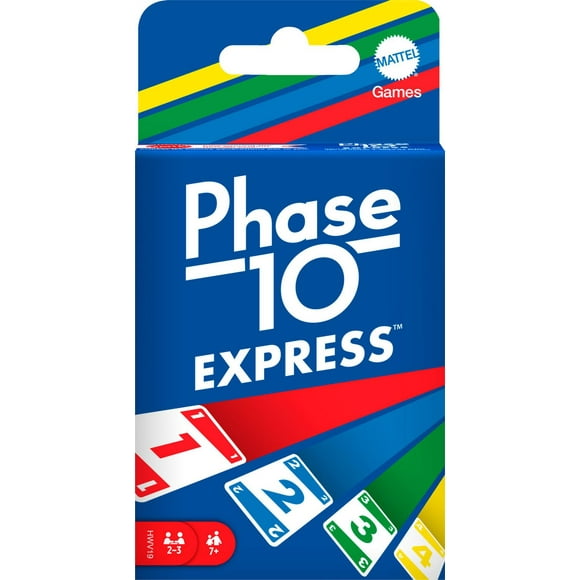 Phase 10 Express Card Game with Smaller More Portable Deck for Faster Play for 2-3 Players, Ages 7Y+