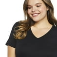 thumbnail image 4 of George Plus Women's Drapey V-Neck T-Shirt, 4 of 6