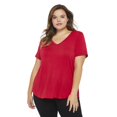 thumbnail image 1 of George Plus Women's Drapey V-Neck T-Shirt, 1 of 6
