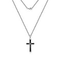 thumbnail image 1 of Designs for Lui Croix en Acier Inoxydable noir avec chaîne, 1 of 2