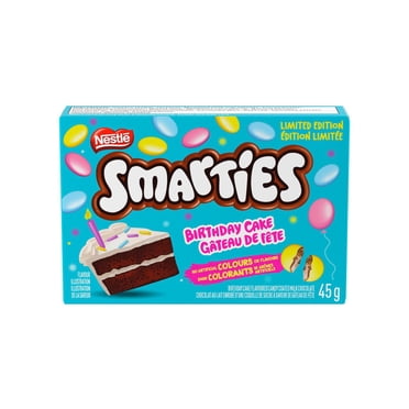 BIRTHDAY CAKE, Milk Chocolate Coated In A Birthday Cake Flavoured Candy Shell, Prepared In Canada , No Artificial Colours or Flavours 45 g