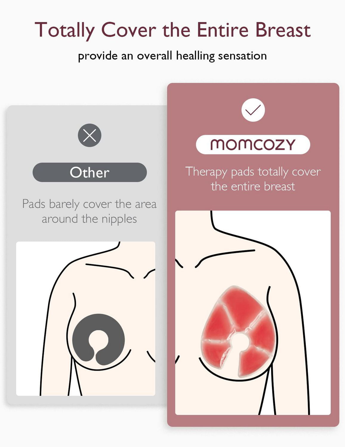 Momcozy Larger Breast Therapy Packs, Hot and Cold Breast Pads with 2 Soft Covers, Breastfeeding Essentials, MOMCOZY Breast Therapy Pack