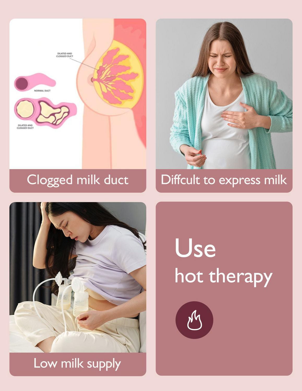 Momcozy Larger Breast Therapy Packs, Hot and Cold Breast Pads with 2 Soft Covers, Breastfeeding Essentials, MOMCOZY Breast Therapy Pack