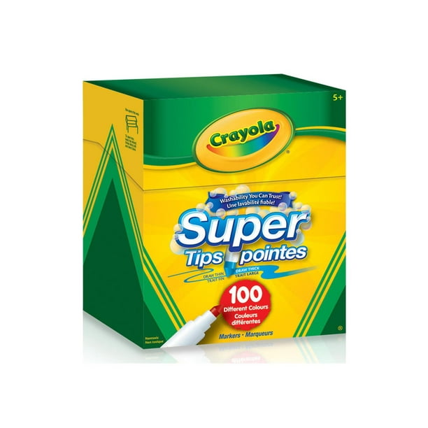 Crayola Super Tips Washable Markers, 100 Count, 100 Washable Markers 