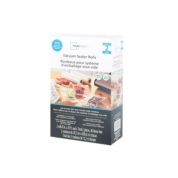 Mainstays Vacuum Sealer Rolls, 2 rolls, 8 inch x 20 ft. each Walmart.ca