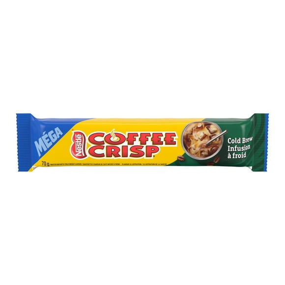 Mega Cold Brew Wafer Bar, Layers Of Coffee Crème And Crispy Wafers In A Light Chocolatey Coating, Sustainably Sourced Cocoa, Prepared In Canada 70 g, 70 g