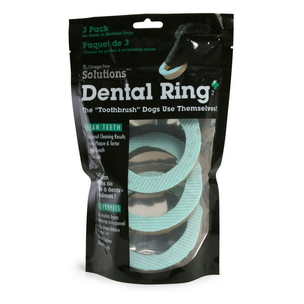 Anneau dentaire pour chiens Dental RingMC SolutionsMC d'Omega Paw - petit Paquet de 3