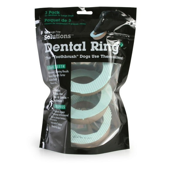 Omega Paw Solutions Dog’s Dental Ring - Large, Tooth cleaning device for dogs